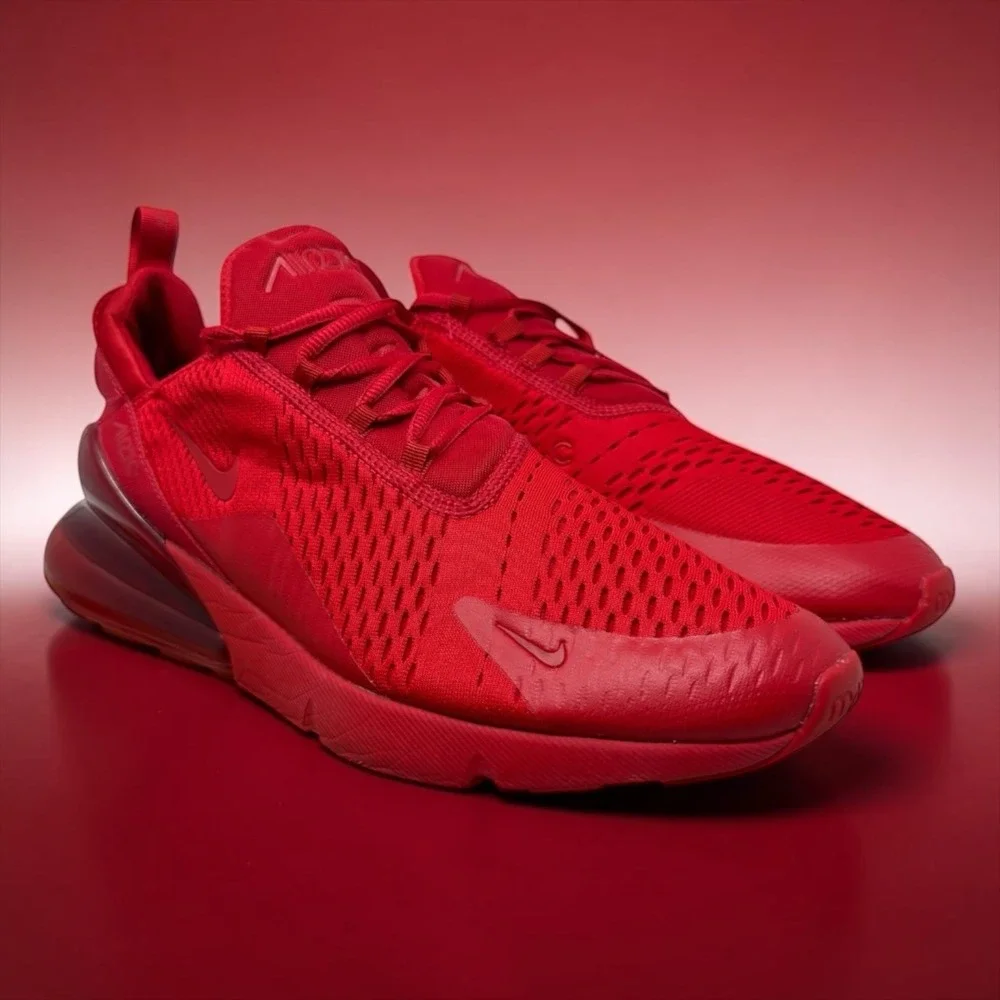 Nike Air Max 270 Mens Size 15 Red CV7544-600 Triple Red Mesh Sneakers